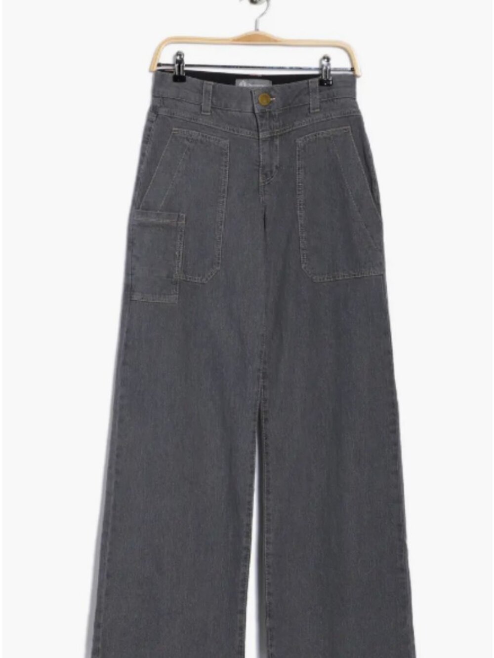 Democracy High Waist Wide Leg Carpenter Jeans; EUC; Size 8; Grey - Picture 3 of 12
